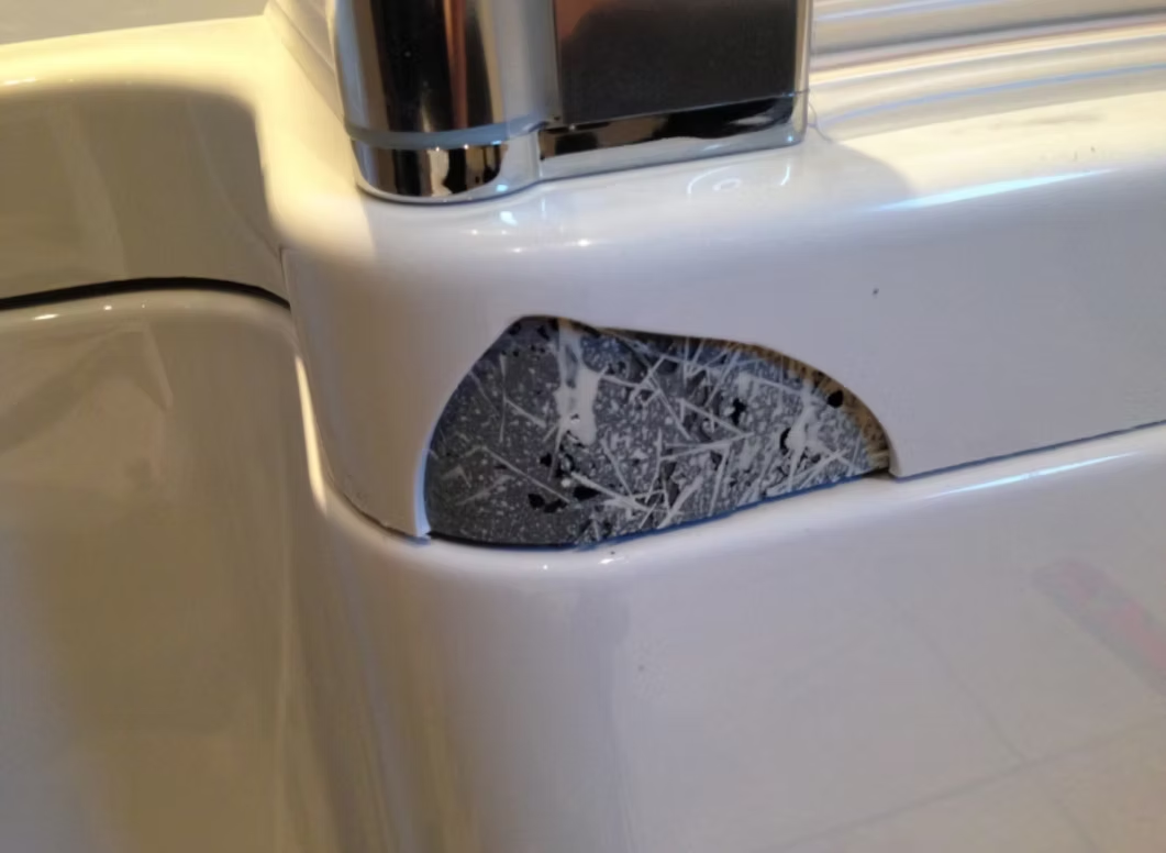 Bath chip repair — Before