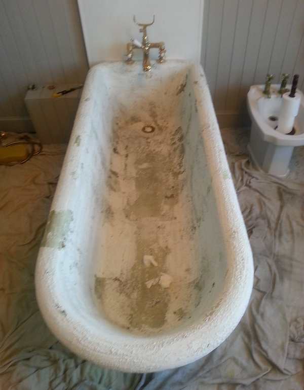 Period bath re-enamelling — Before